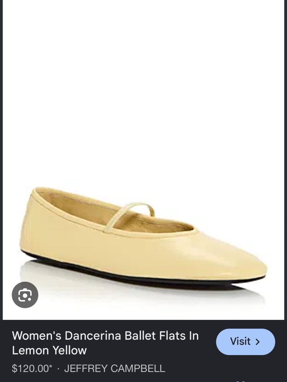 Jeffrey Campbell Lemon Yellow Leather Ballet Flats
